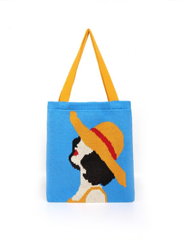 Urban Simple Woven Handbag Crossbody Casual Shopping Bags