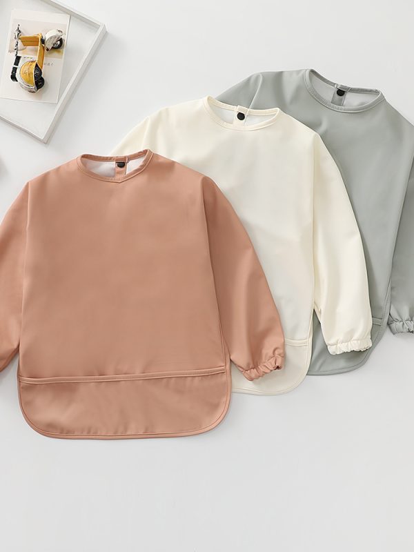 ملابس طعام مقاومة للماء للأطفال مريلة كرتونية تلبس بشكل معكوس