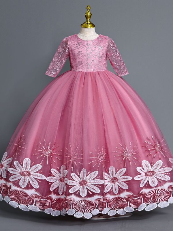 Little Girl Piano Performance Clothes Flower Girl Wedding Dress