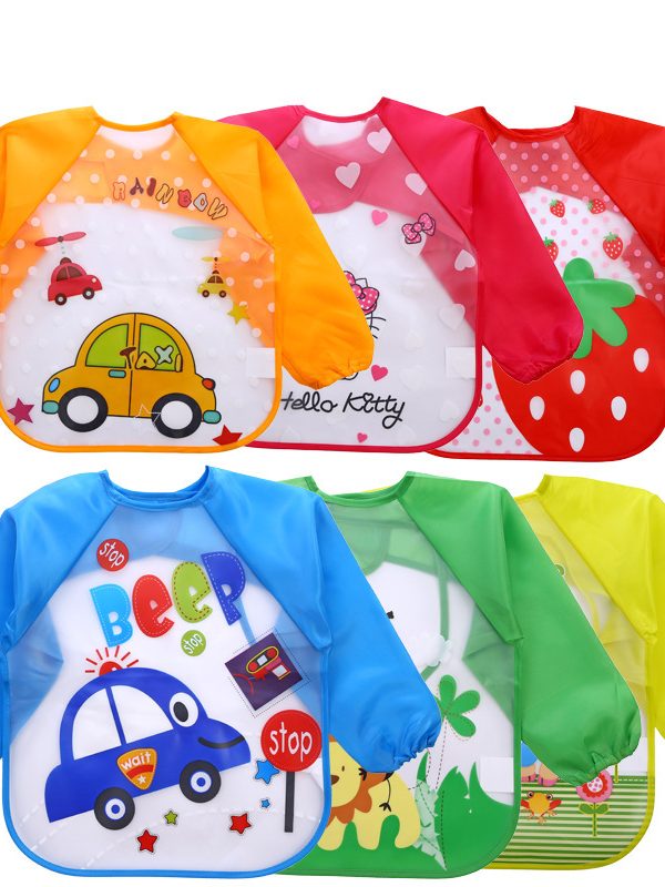 Children's Gown Long Sleeve Kids Waterproof Meal Baby Apron Painting Clothes Bib Protective Clothing