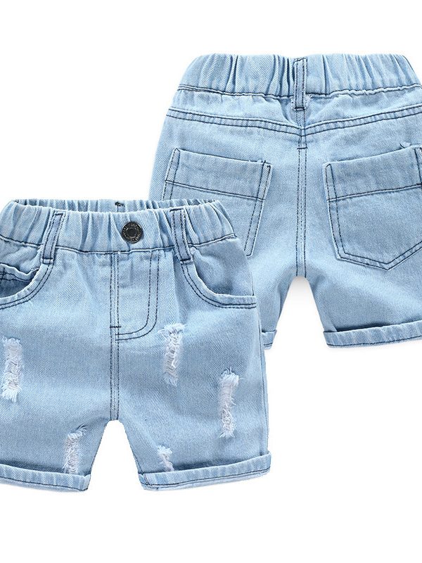 Boys' Ripped Jeans Shorts Beach Shorts