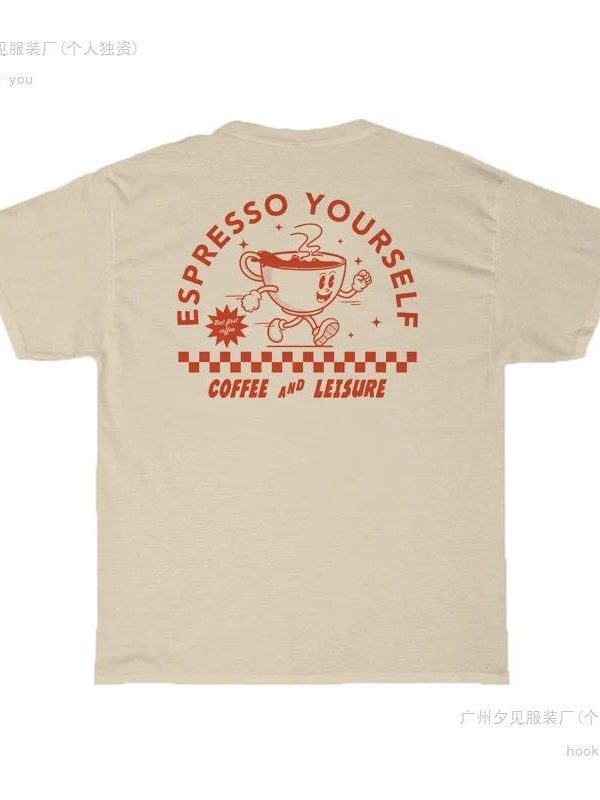 Espresso Yourself Women Retro Funny Coffee T-Shirts Oversize