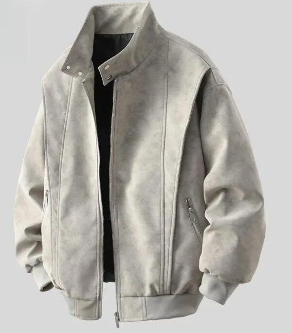 Jacket Men's And Women's Retro Loose Washed-out Leather Coat