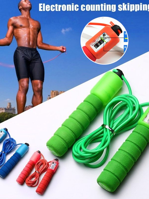 Skipping Rope With Counter Adjustable Length Counter Wear-resistant Foam Cotton Handle JumpRope Exercise Portable Sports Training Equipment