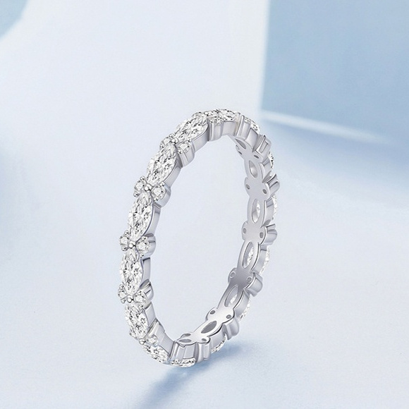 خاتم زركون لامع فاخر، قطعة واحدة، سحر أنثوي أنيق