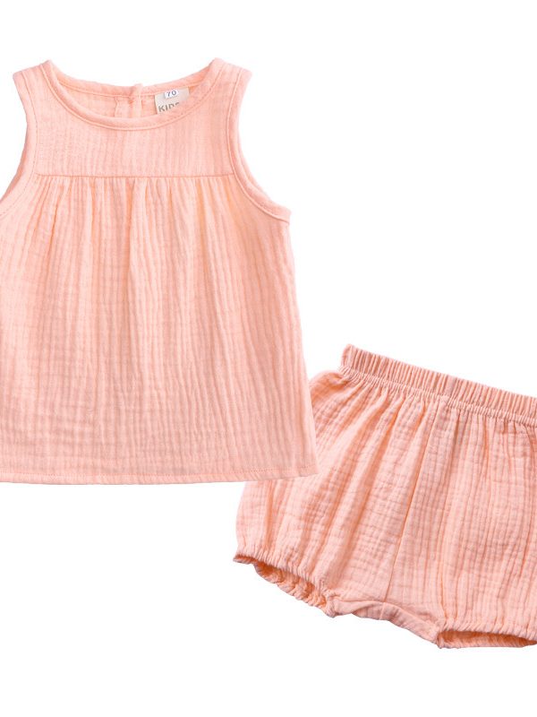 طقم صيفي جديد للبنات من القطن والكتان