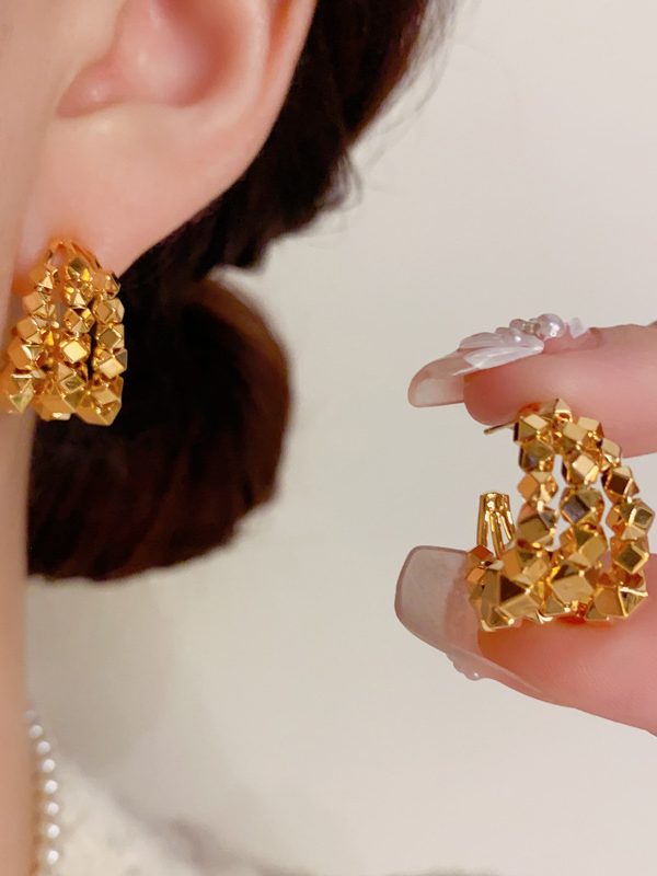 Metal Multi Layer Silver Ear Ring