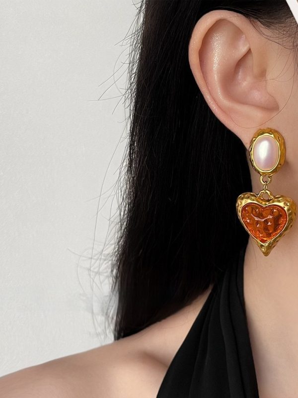 أقراط زركون ملونة عتيقة الطراز، مستوحاة من الصناعات الثقيلة، بتصميم ريترو مبالغ فيه.