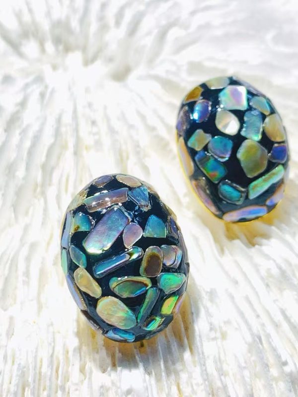 Lacquer Rhinoceros Skin Bead Pendant Earrings For Women