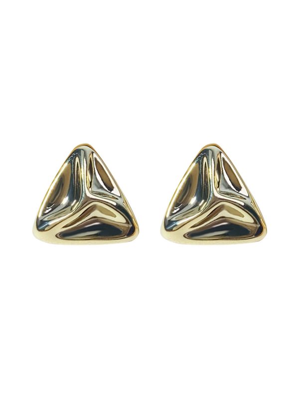 أقراط مثلثة الشكل مصنوعة من سبيكة معدنية بتصميم بسيط