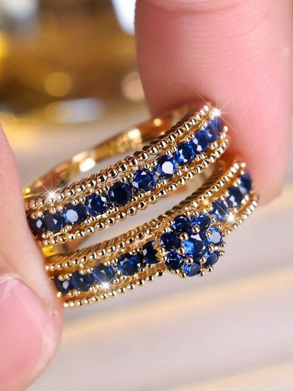 خاتم هندسي لامع للنساء