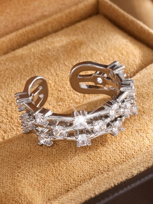 خاتم فاخر وخفيف الوزن، رائع ومتعدد الاستخدامات، يُلبس في إصبع السبابة للنساء