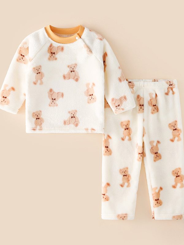 ملابس نوم للأطفال، سميكة ودافئة، برسومات كرتونية