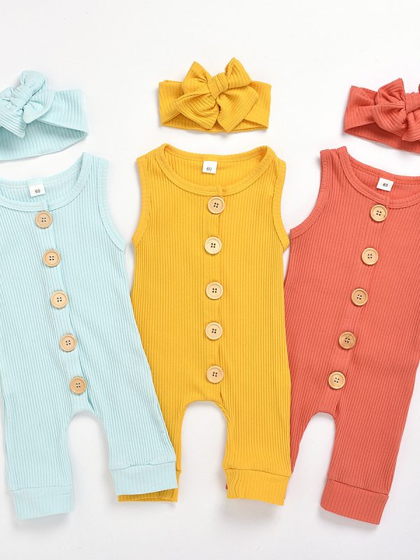 Featured button baby climbing suit