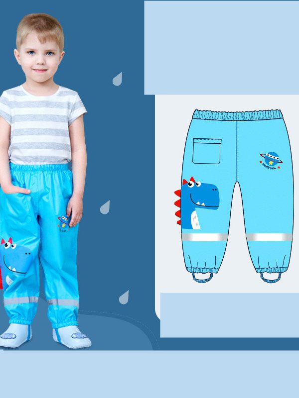 بنطلون أطفال مقاوم للماء للأولاد، نصف روضة
