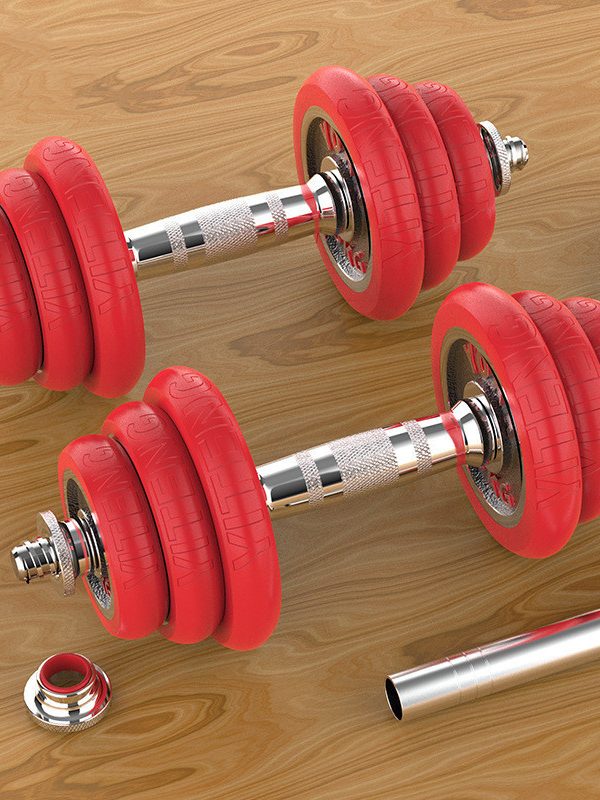 Pure Iron Solid Electroplating Dumbbells Black Lacquered Red Dumbbells