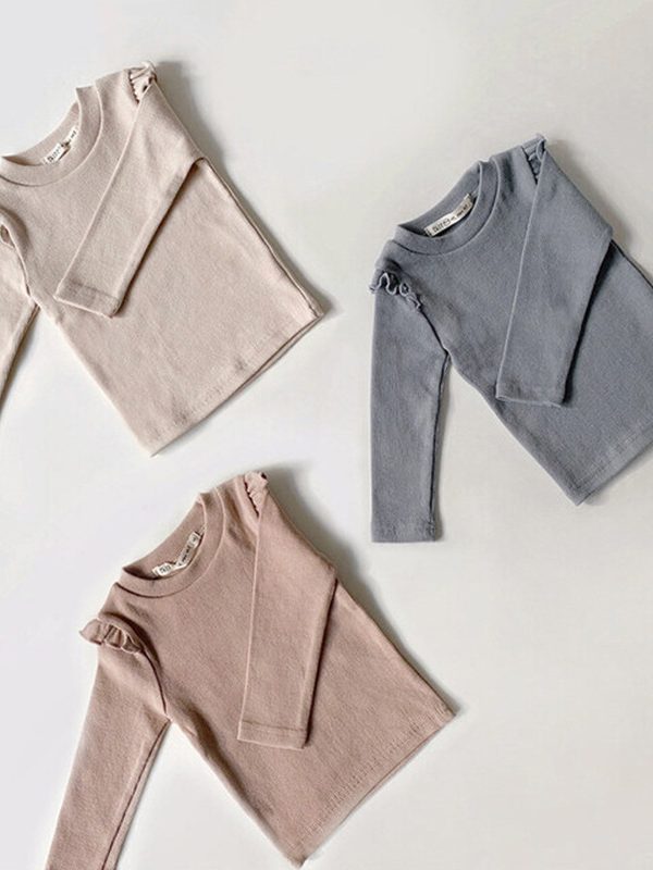 تيشيرت بأكمام طويلة للأطفال حديثي الولادة (بنين وبنات)