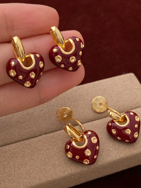 High-end Enamel Drop Glaze Integrated Light Luxury Versatile Earrings
