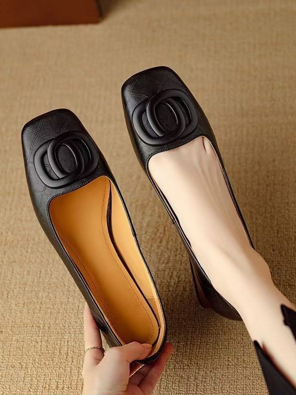 Super Soft Sheepskin Shallow Mouth Flat Bottom Comfortable Women's Shoes