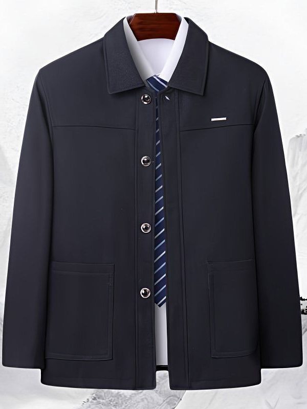 Mens Stylish Casual Loose-fitting Lapel Jacket