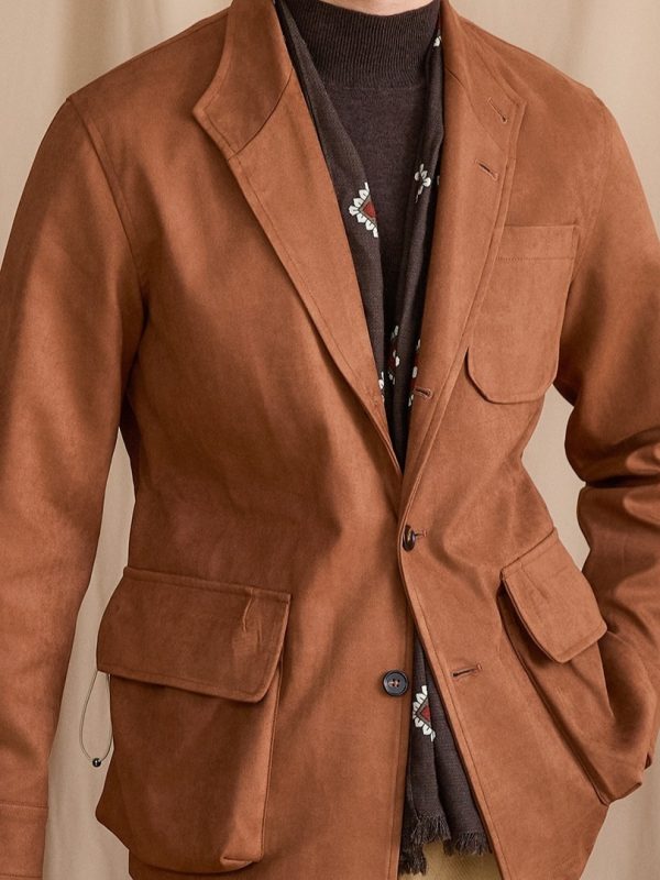 Suede Casual Lapel Jacket Commuting Slim Coat Trendy Men