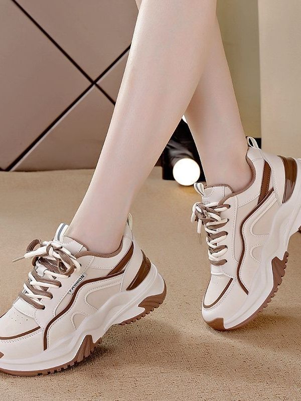 Fashionable Thick-soled Lightweight Women's Athletic Casual Shoes With Soft Soles
