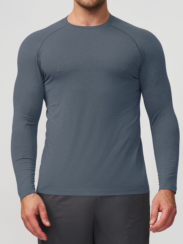Mens Quick-Dry Breathable Long-Sleeve Sports And Fitness T-Shirt