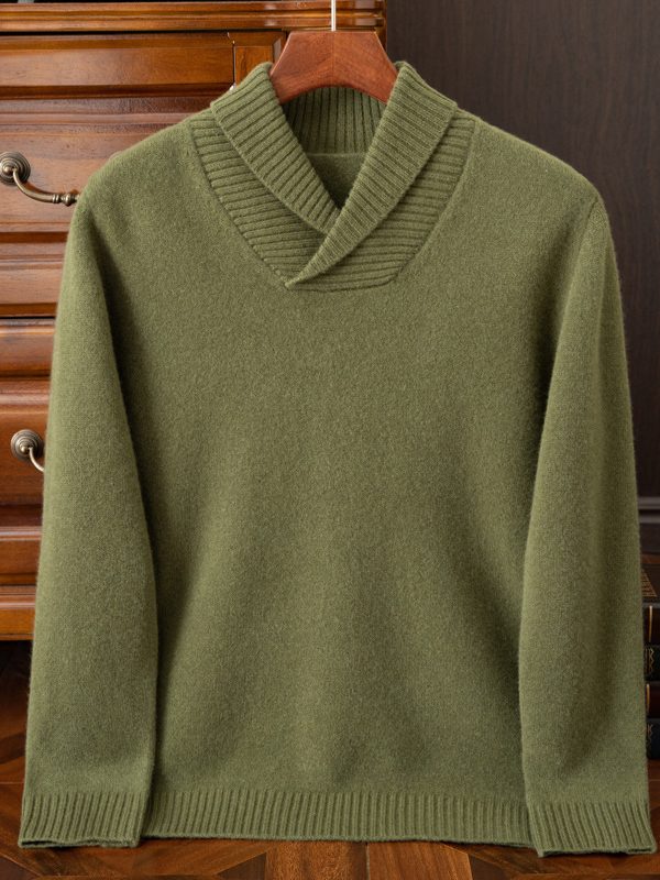 Men's Casual Fashion Collar Wool Pullover Sweater