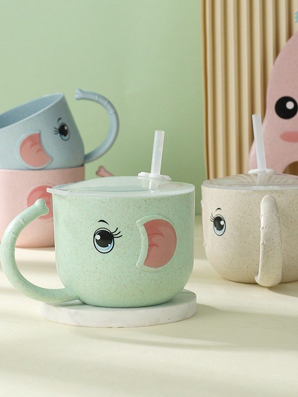 Baby Feeding Bottle Kid's Mug Silicone Straw Children
