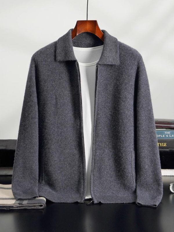 Men's Solid-Color Warm Knitted Cardigan