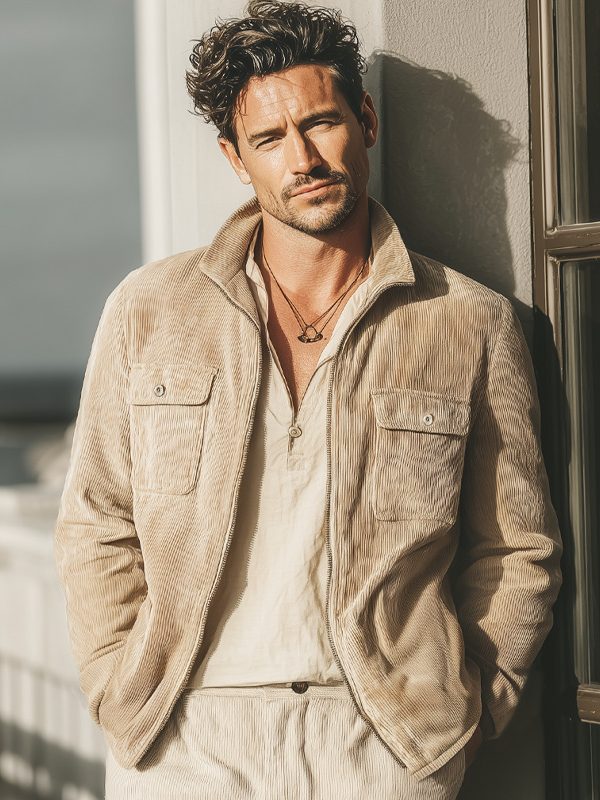 Men's Casual Retro Corduroy Jacket Coat