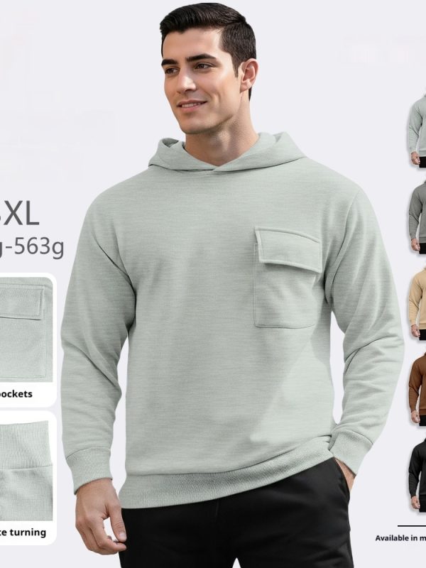 Solid Color Loose Casual Hooded Sweatshirt