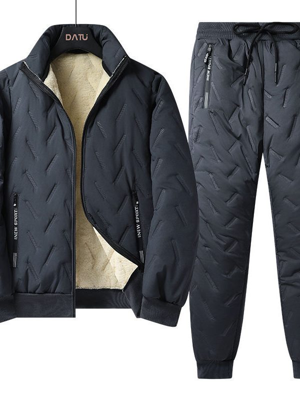 معطف شتوي رجالي مبطن بالقطن مع بطانة من الصوف للآباء