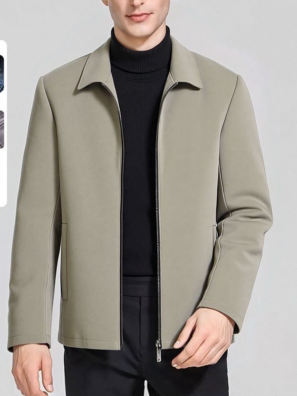 Business-casual Wrinkle-free Solid-color Versatile Mens Jacket