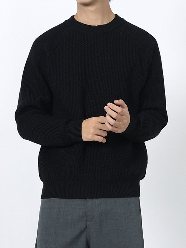 Men's Round Neck Sweater With A Light Luxury And High-end Casual Feel