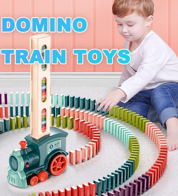 Domino Train Toys Baby Toys Car Puzzle Automatic Release Licensing Electric Building Blocks Train Toy