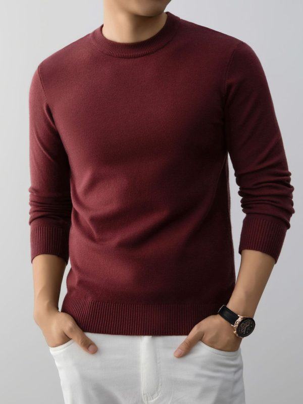 Mens Stylish And Minimalist Crew-neck Knit Sweater