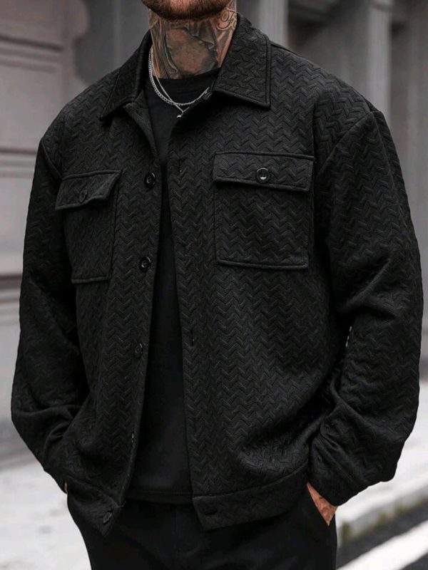 Men's Casual Jacquard Large-pocket Jacket