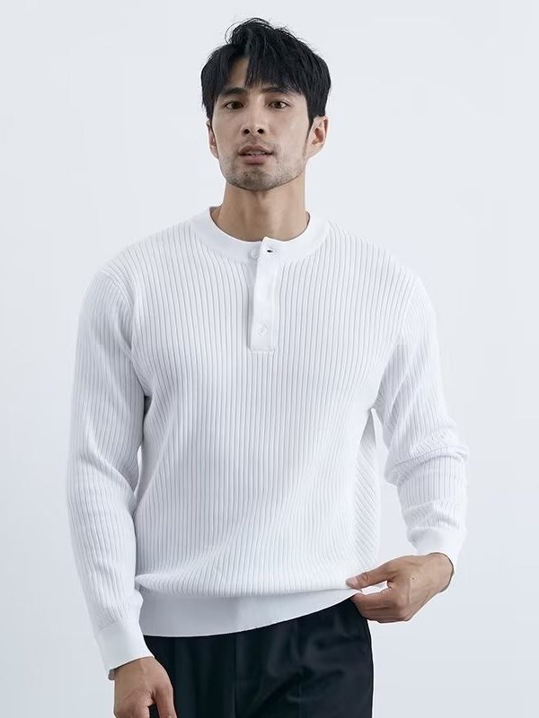 Sleek Preppy Business Mens Long Sleeve Sweater