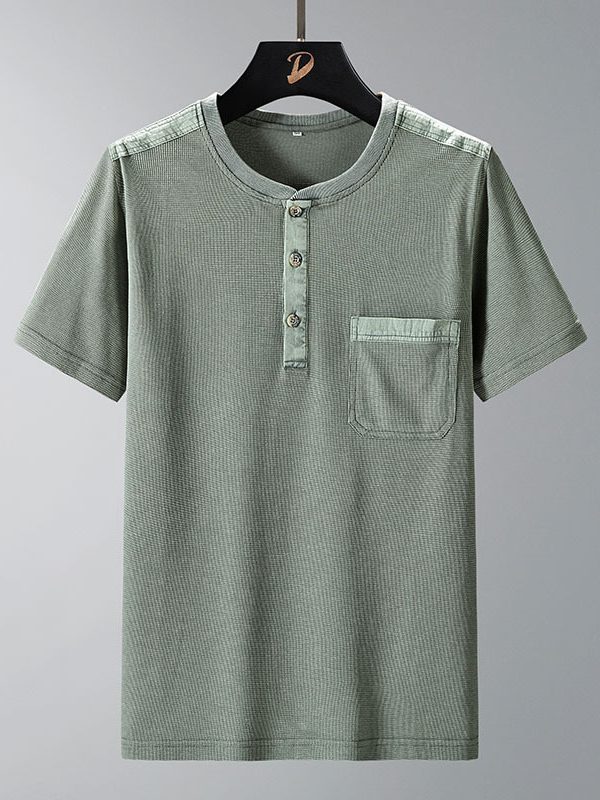 قميص رجالي صيفي جديد بقصة ضيقة وعصرية بأكمام قصيرة