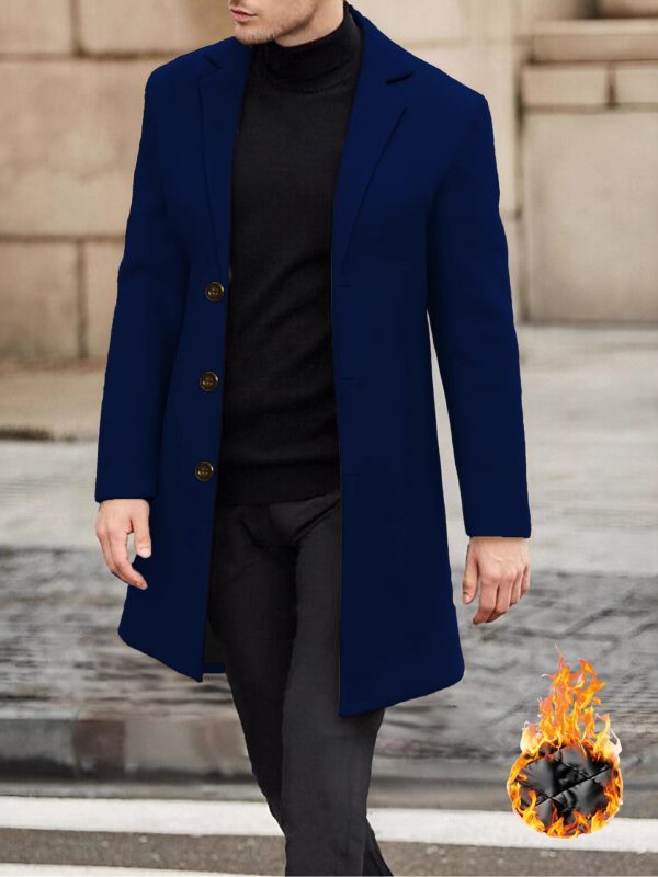 Single Breasted Lapel Windbreaker Woolen Coat