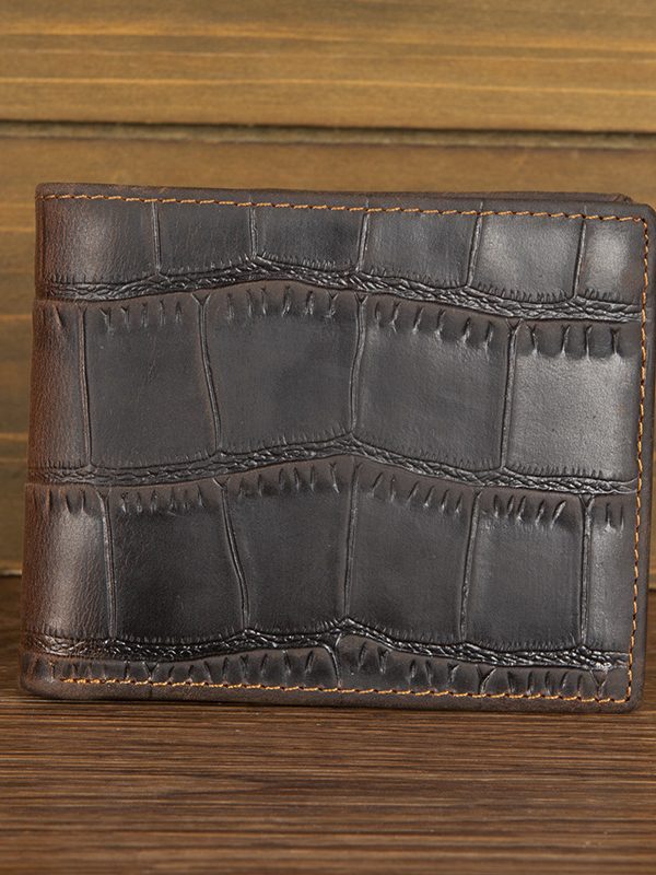 Horizontal First-layer Cowhide Wallet In Silver