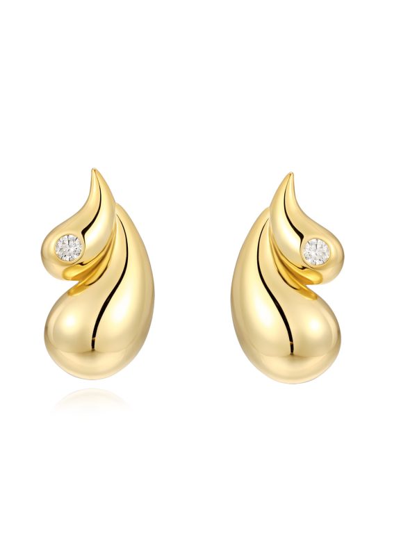 Morning Dew - Premium Moissanite Luxury Fashion Light Luxury Jewelry Silver Stud Earrings S925 Silver Electroplated Gold