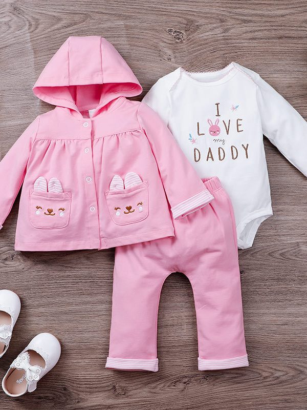 طقم ملابس أطفال أوروبي وأمريكي مكون من 3 قطع