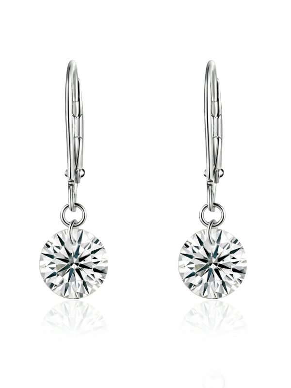 Top-quality Moissanite Luxury And Fashionable Light Luxury Jewelry Silver Stud Earrings S925 Silver Plated Platinum
