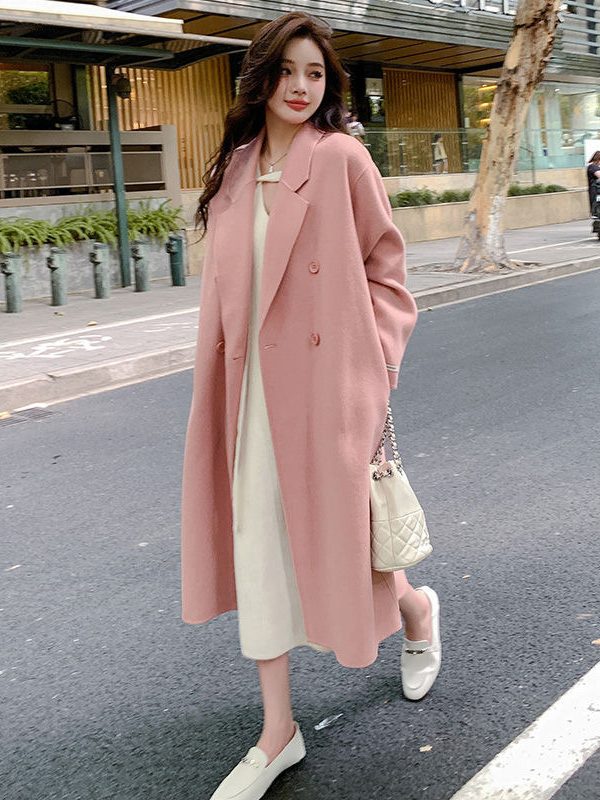 Double-faced Cashmere Wool Coat For Women In Autumn And Winter