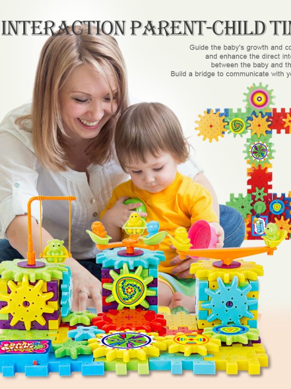 Electric Gears 3D Model Building Kits Plastic Brick Blocks Educational Toys for Kids
