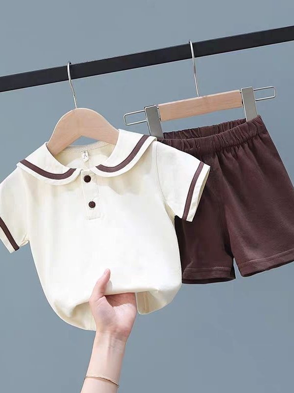 ملابس صيفية جديدة للبنات والأطفال، بأكمام قصيرة، مقاس 6، ملابس رياضية للبنات الصغيرات، بنمط غربي، مقاس 7