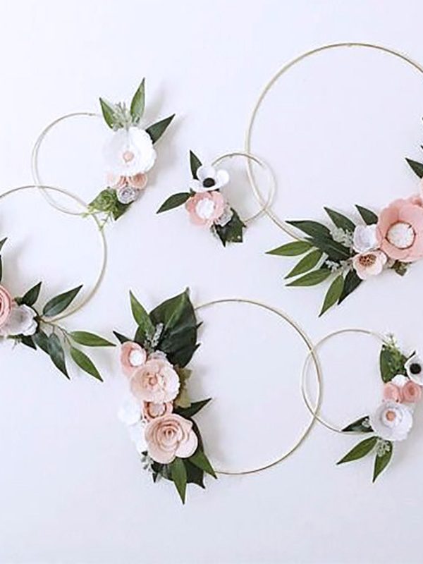 Metal Dream Catcher Wind Chimes Golden Floral Big Circle