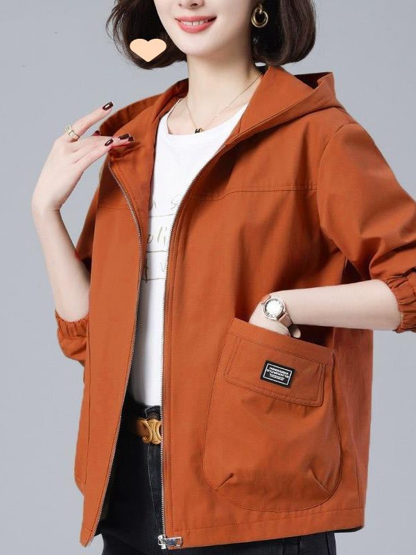 Large Loose Hooded Versatile Casual Age Reducing Jacket